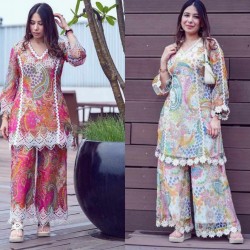 Plazo with designer outlet kurti